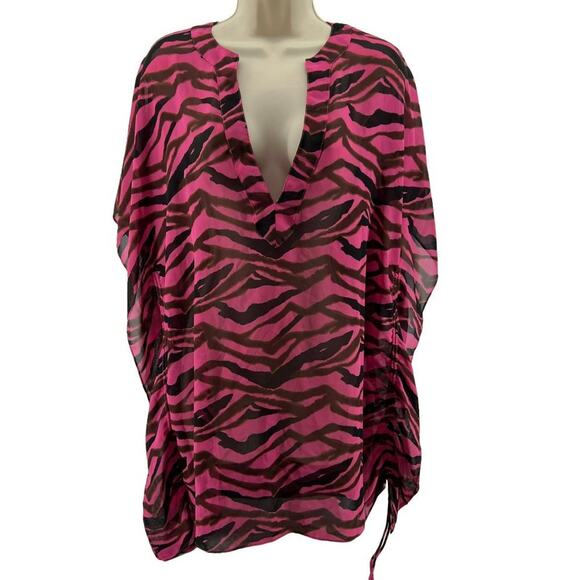 Victoria's Secret Pink Black Animal Print Semi Sheer Swim Cover XS/S - Picture 1 of 4
